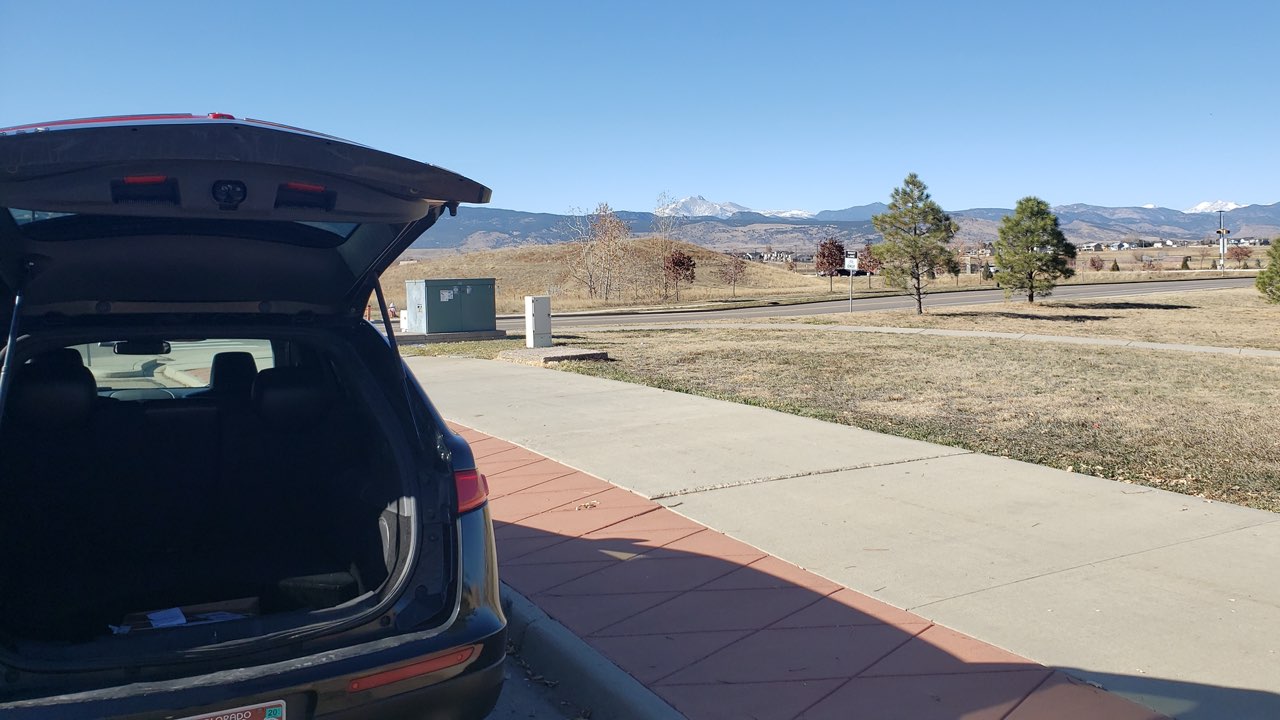 rear view of Lincoln town car at Longmont Colorado