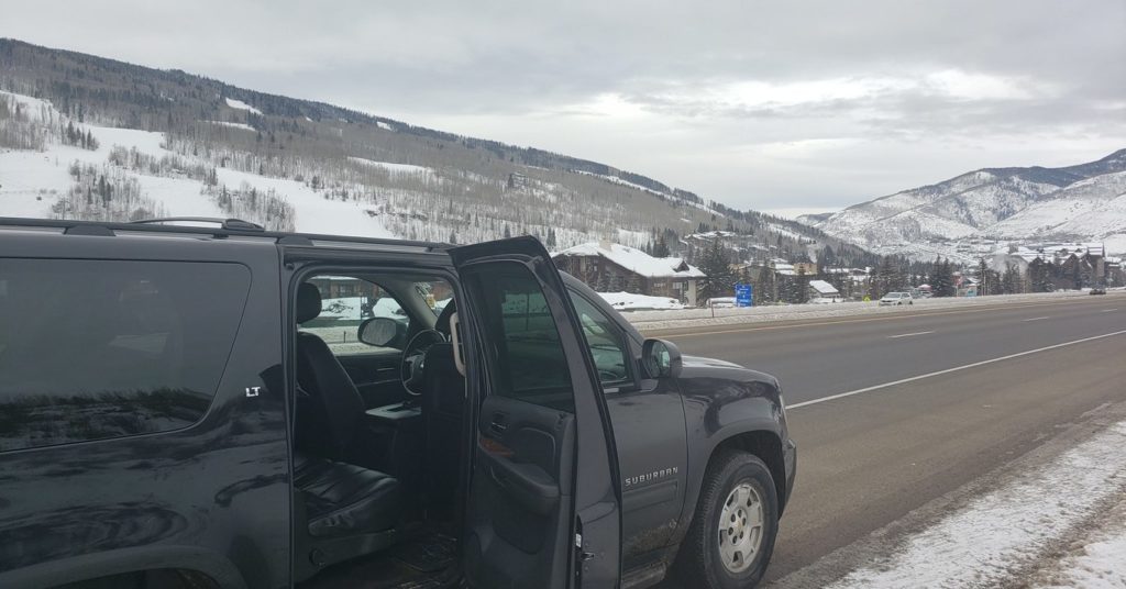 SUV arriving at Vail