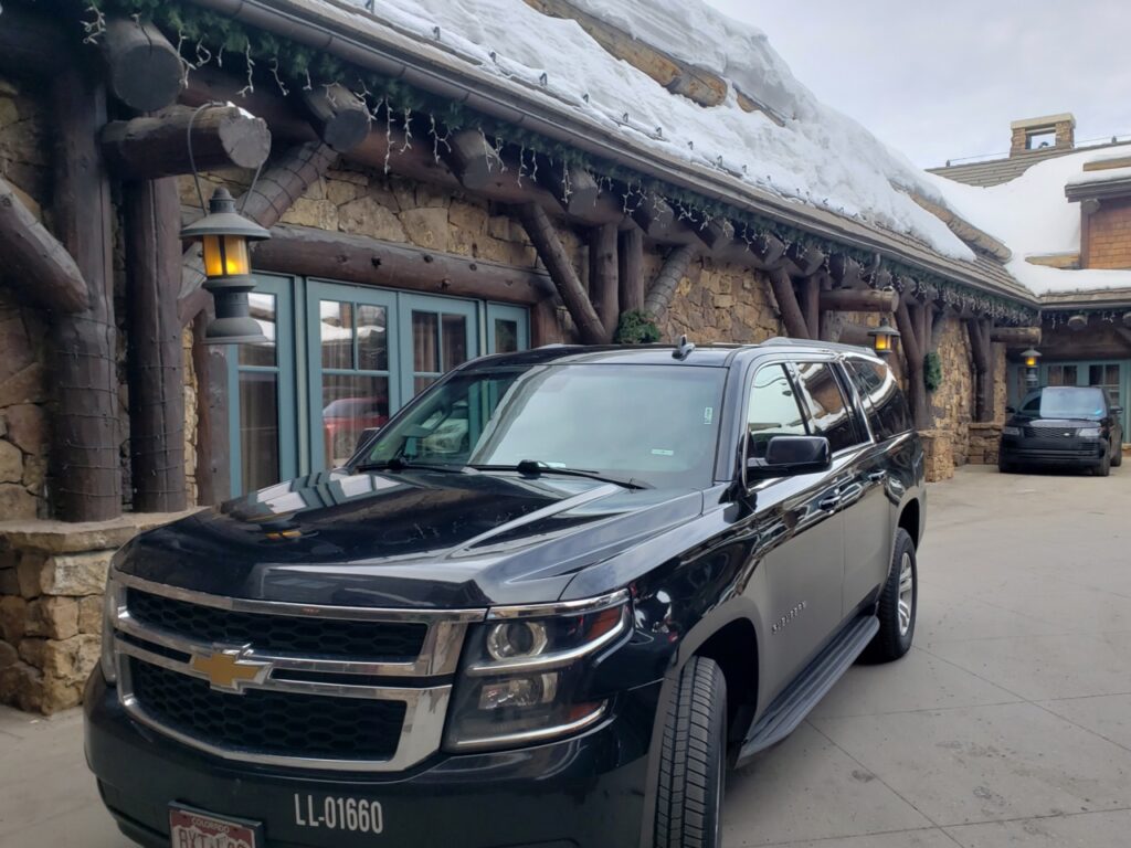 private SUV picking up a customer from Ritz Carlton Beaver Creek
