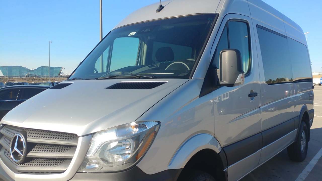 Denver Airport shuttles, Mercedes Sprinter waiting for a ride